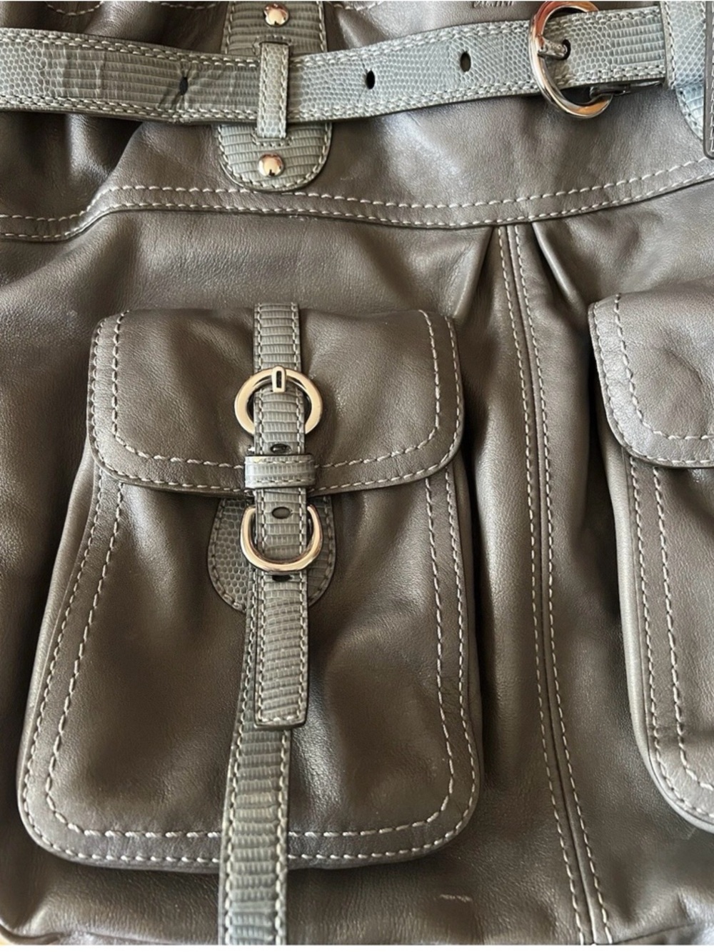 COACH LEGACY NS METALLIC GRAY XL LEATHER BUSINESS TOTE - Picture 7 of 7